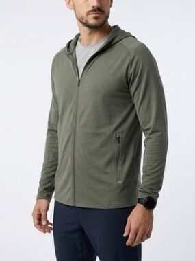 Lululemon Men's Hooded Full-Zip Jacket - Olive Green #menslulu #hoodedpullover